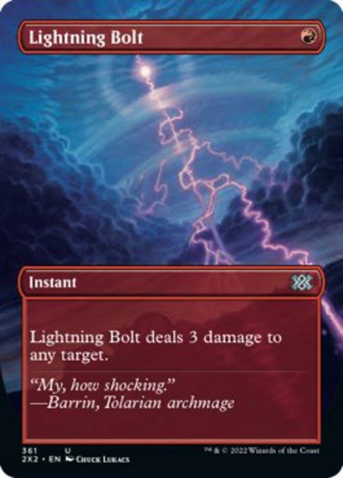 Lightning Bolt (Borderless Alternate Art) [Double Masters 2022] | Pegasus Games WI