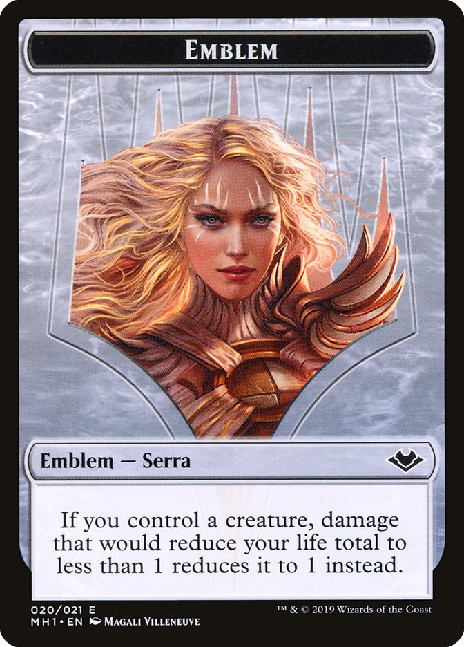 Goblin (010) // Serra the Benevolent Emblem (020) Double-Sided Token [Modern Horizons Tokens] | Pegasus Games WI