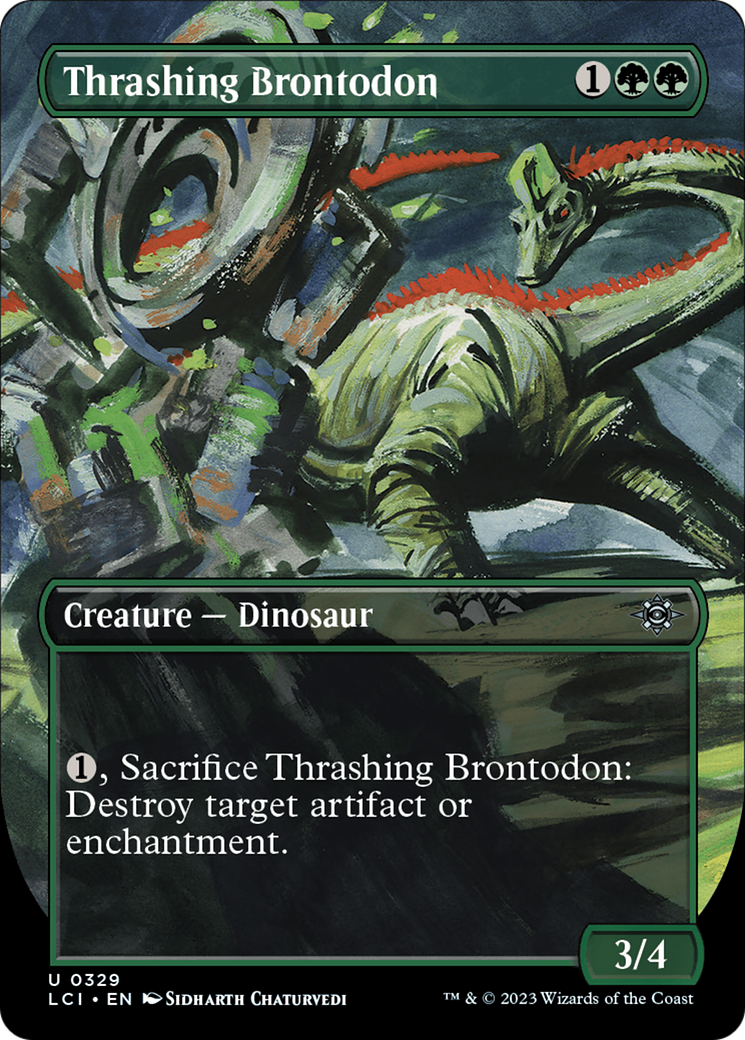 Thrashing Brontodon (Borderless) [The Lost Caverns of Ixalan] | Pegasus Games WI