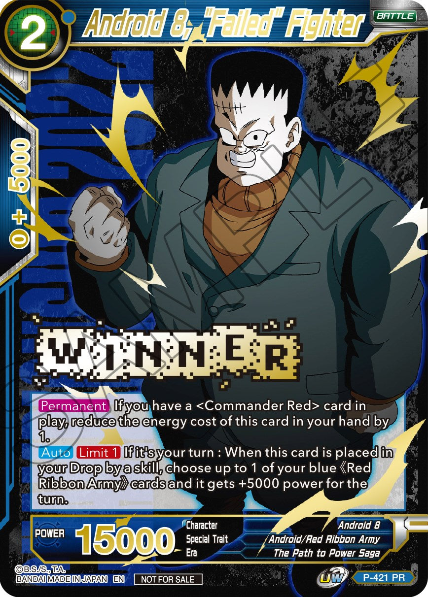 Android 8, "Failed" Fighter (Championship Pack 2022 Vol.2) (Winner Gold Stamped) (P-421) [Promotion Cards] | Pegasus Games WI