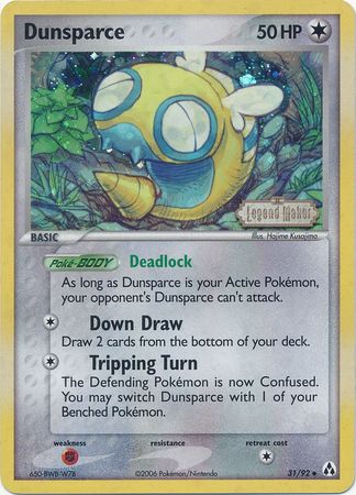 Dunsparce (31/92) (Stamped) [EX: Legend Maker] | Pegasus Games WI