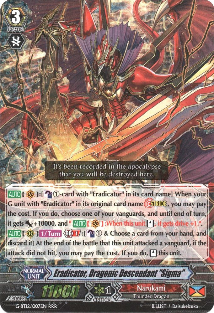 Eradicator, Dragonic Descendant "Sigma" (G-BT12/007EN) [Dragon King's Awakening] | Pegasus Games WI