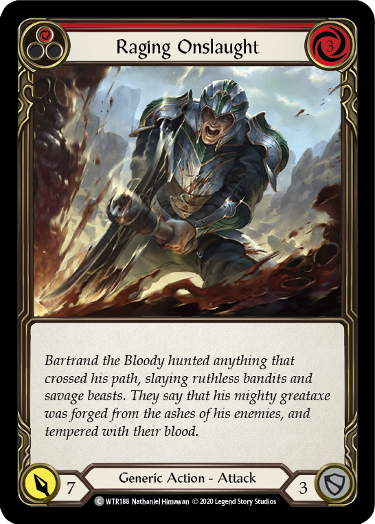 Raging Onslaught (Red) [U-WTR188] (Welcome to Rathe Unlimited)  Unlimited Normal | Pegasus Games WI