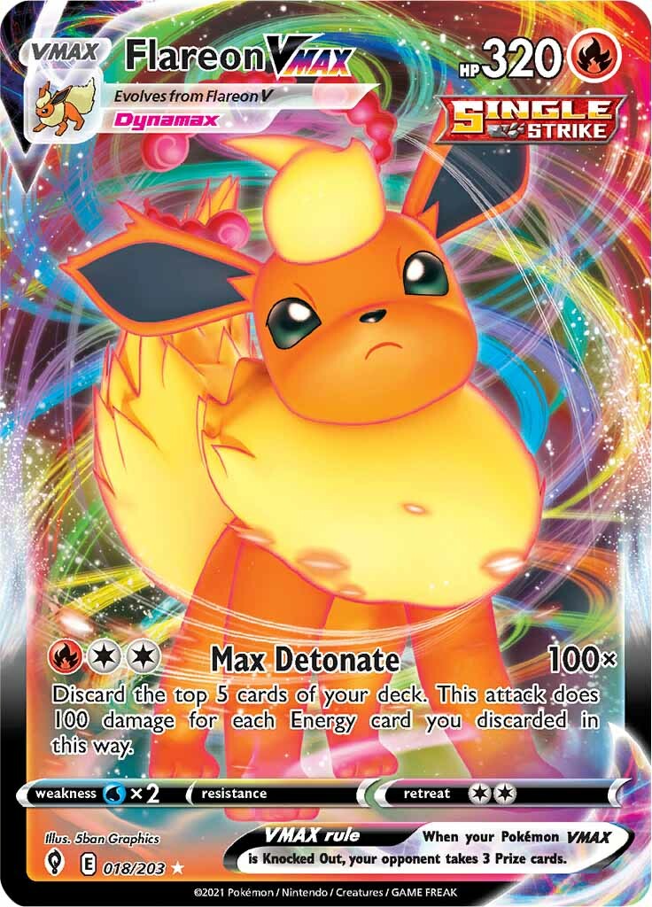 Flareon VMAX (018/203) [Sword & Shield: Evolving Skies] | Pegasus Games WI