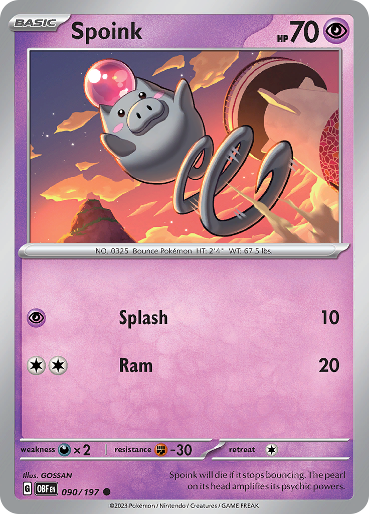 Spoink (090/197) [Scarlet & Violet: Obsidian Flames] | Pegasus Games WI