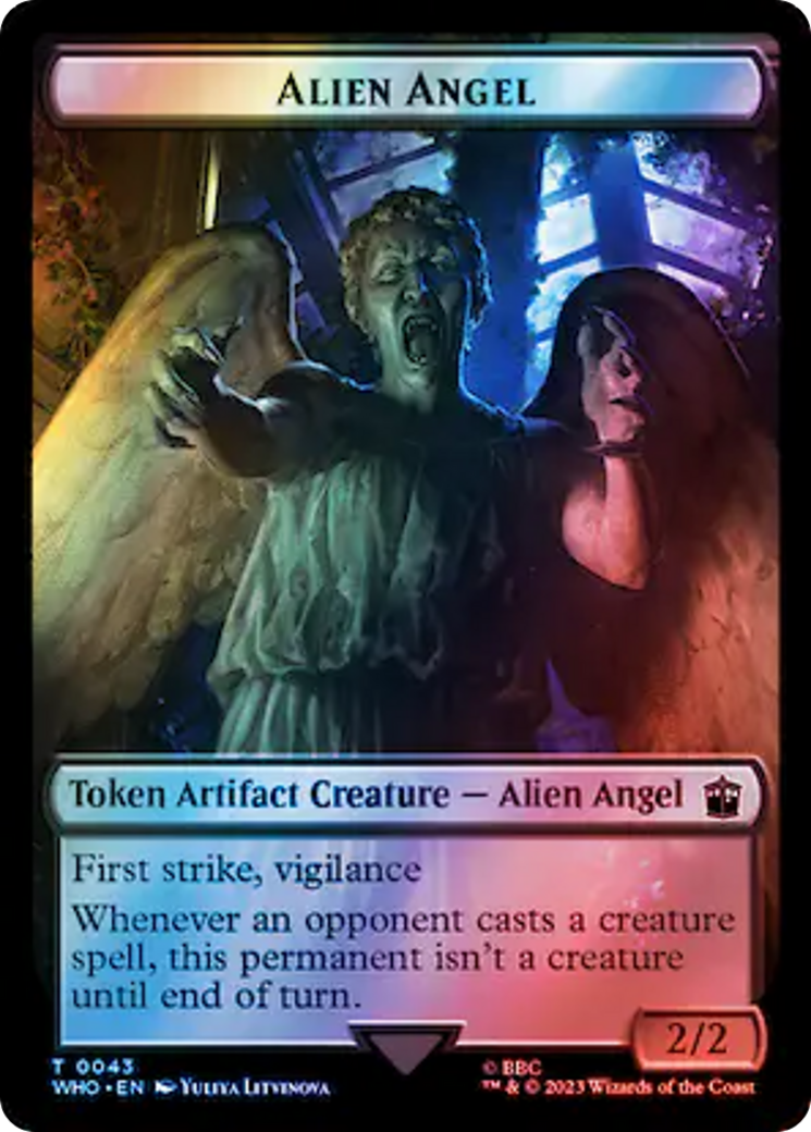 Alien Angel // Treasure (0063) Double-Sided Token (Surge Foil) [Doctor Who Tokens] | Pegasus Games WI