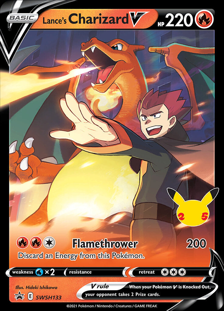 Lance's Charizard V (SWSH133) (Celebrations) [Sword & Shield: Black Star Promos] | Pegasus Games WI