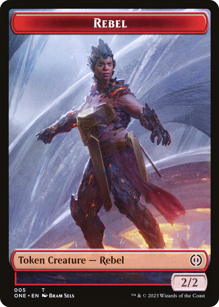 Rebel // Drone Double-Sided Token [Phyrexia: All Will Be One Tokens] | Pegasus Games WI