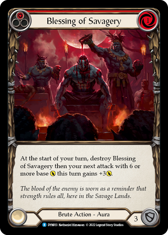 Blessing of Savagery (Red) [DYN013] (Dynasty)  Rainbow Foil | Pegasus Games WI