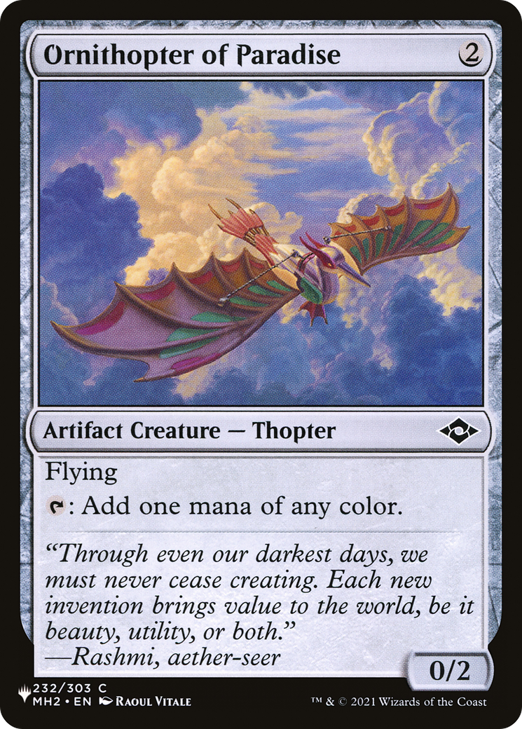 Ornithopter of Paradise [The List Reprints] | Pegasus Games WI