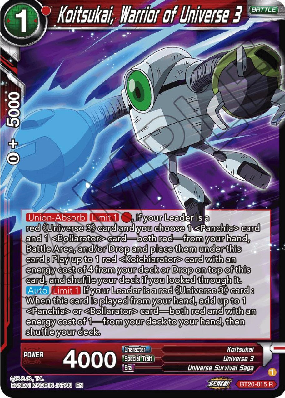 Koitsukai, Warrior of Universe 3 (BT20-015) [Power Absorbed] | Pegasus Games WI