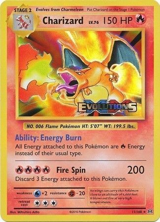 Charizard (11/108) (XY Evolutions Prerelease) [XY: Black Star Promos] | Pegasus Games WI