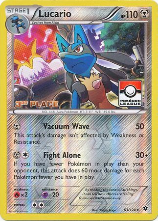 Lucario (63/124) (League Promo 3rd Place) [XY: Fates Collide] | Pegasus Games WI