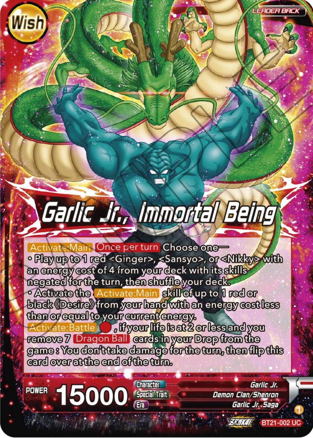Garlic Jr. // Garlic Jr., Immortal Being (BT21-002) [Wild Resurgence] | Pegasus Games WI