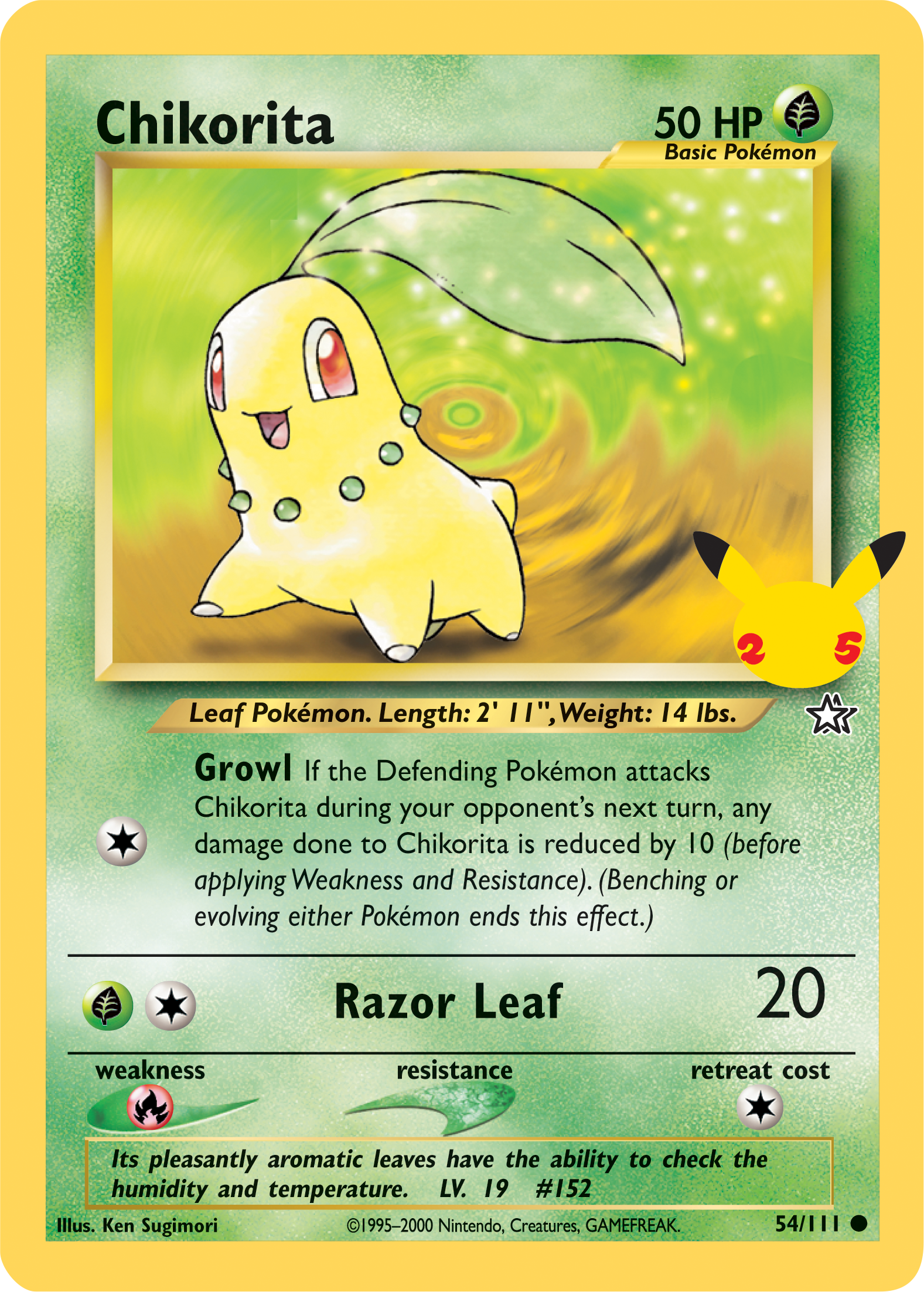 Chikorita (54/111) (Jumbo Card) [First Partner Pack] | Pegasus Games WI