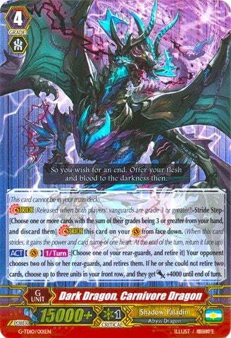 Dark Dragon, Carnivore Dragon (RRR) (G-TD10/001EN) [Ritual of Dragon Sorcery] | Pegasus Games WI
