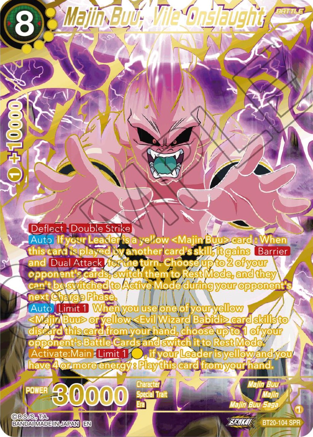 Majin Buu, Vile Onslaught (SPR) (BT20-104) [Power Absorbed] | Pegasus Games WI