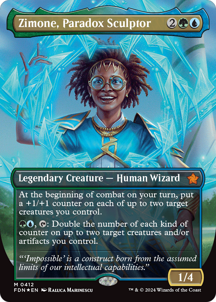 Zimone, Paradox Sculptor (Borderless) (Mana Foil) [Foundations] | Pegasus Games WI