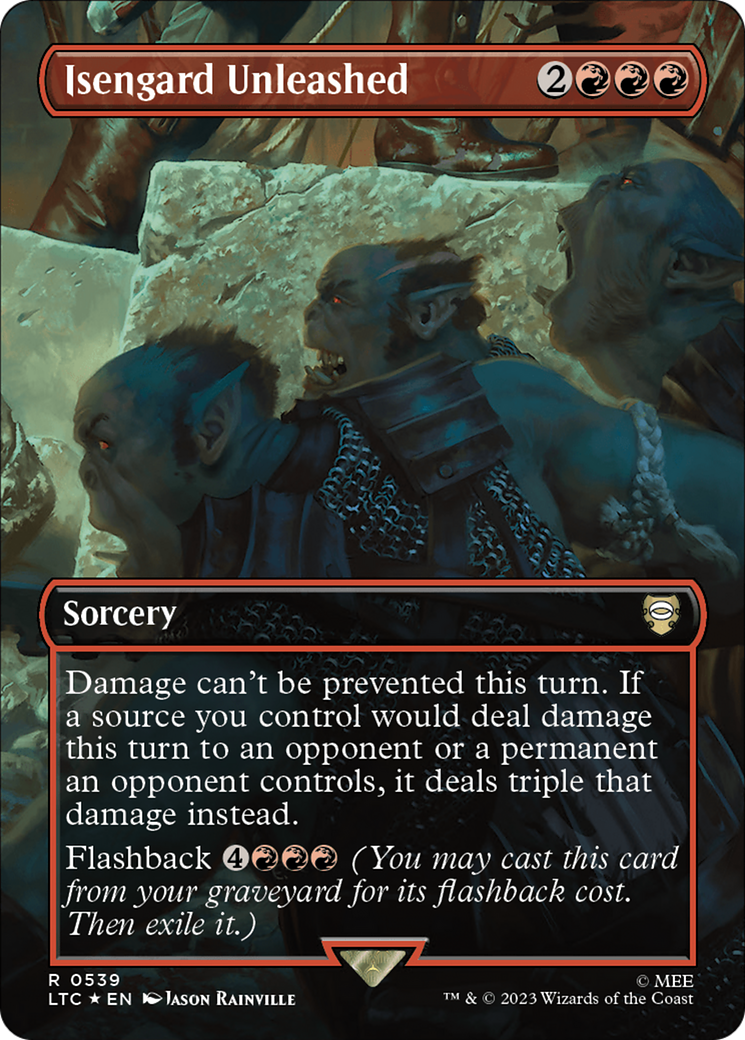 Isengard Unleashed (Borderless) (Surge Foil) [The Lord of the Rings: Tales of Middle-Earth Commander] | Pegasus Games WI