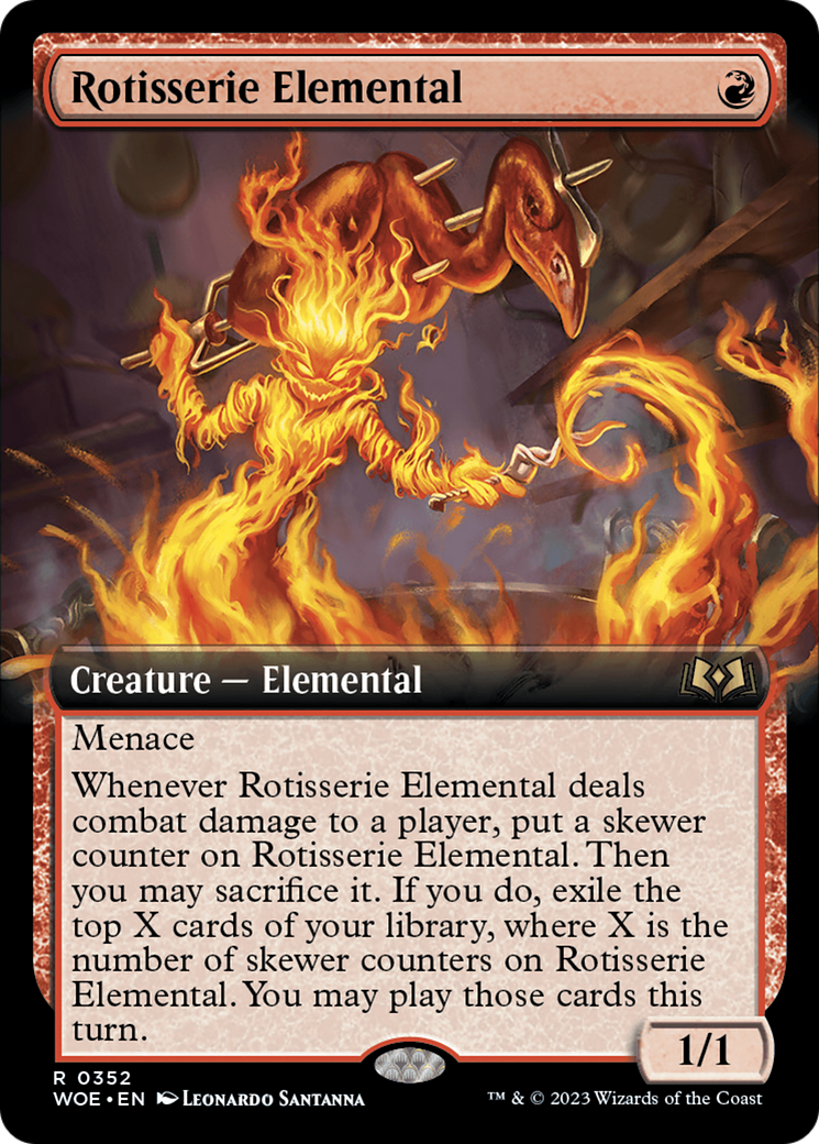 Rotisserie Elemental (Extended Art) [Wilds of Eldraine] | Pegasus Games WI