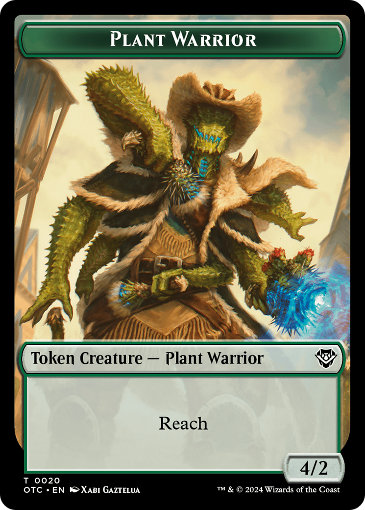 Plant Warrior // Treasure Double-Sided Token [Outlaws of Thunder Junction Commander Tokens] | Pegasus Games WI