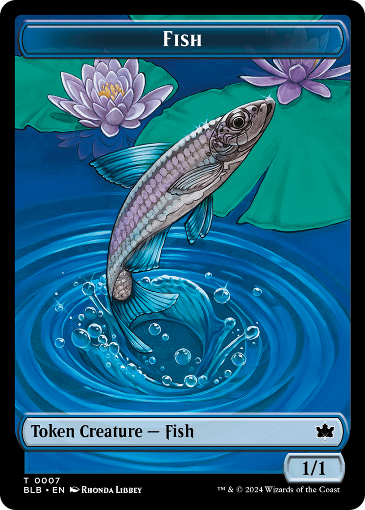 Fish // Warren Warleader Double-Sided Token [Bloomburrow Tokens] | Pegasus Games WI