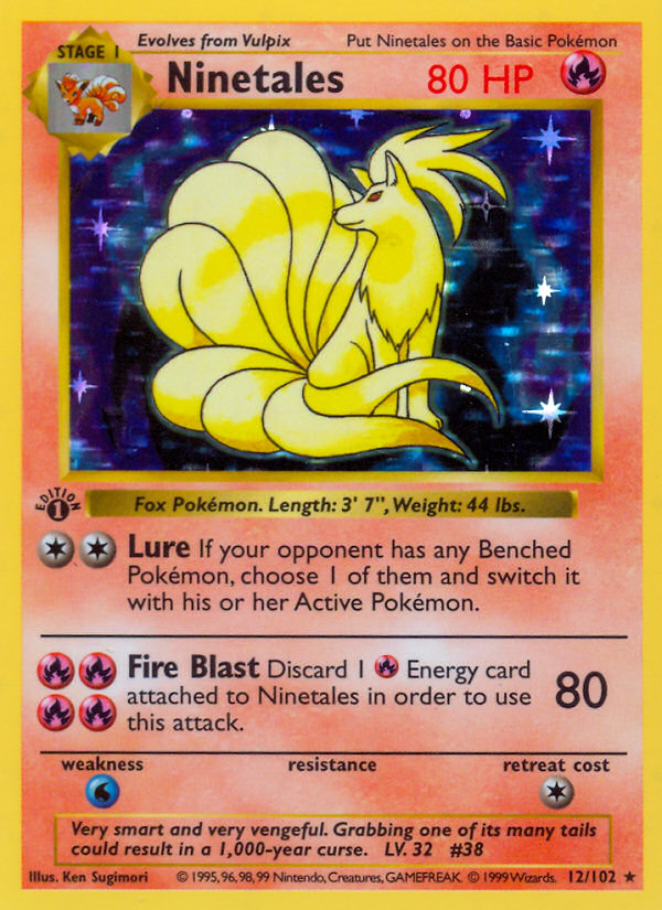 Ninetales (12/102) (Shadowless) [Base Set 1st Edition] | Pegasus Games WI