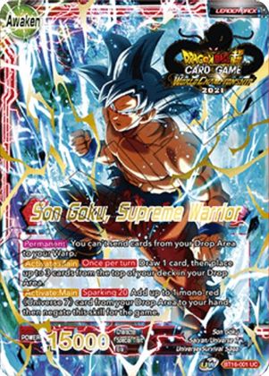 Son Goku // Son Goku, Supreme Warrior (2021 Championship 1st Place) (BT16-001) [Tournament Promotion Cards] | Pegasus Games WI