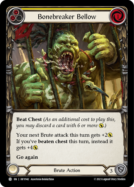 Bonebreaker Bellow (Yellow) [HVY042] (Heavy Hitters)  Rainbow Foil | Pegasus Games WI