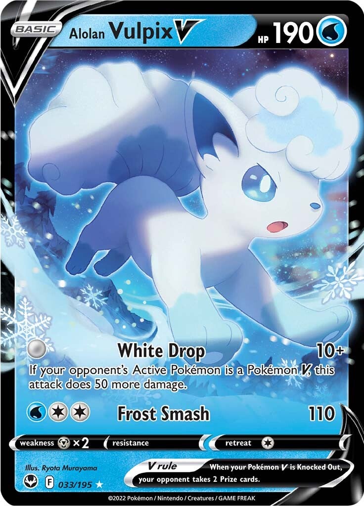 Alolan Vulpix V (033/195) [Sword & Shield: Silver Tempest] | Pegasus Games WI