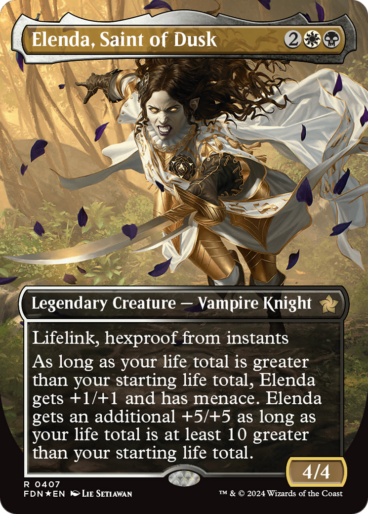 Elenda, Saint of Dusk (Borderless) (Mana Foil) [Foundations] | Pegasus Games WI