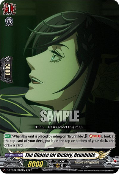 The Choice for Victory, Brunhilde (D-TTD02/003EN) [Record of Ragnarok] | Pegasus Games WI