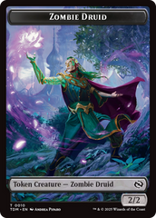 Zombie Druid // Treasure Double-Sided Token [Tarkir: Dragonstorm Tokens] | Pegasus Games WI