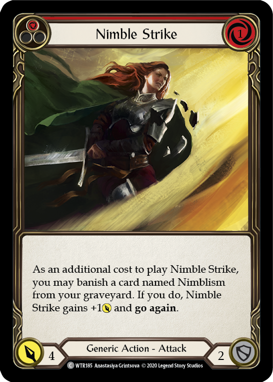 Nimble Strike (Red) [U-WTR185] (Welcome to Rathe Unlimited)  Unlimited Rainbow Foil | Pegasus Games WI