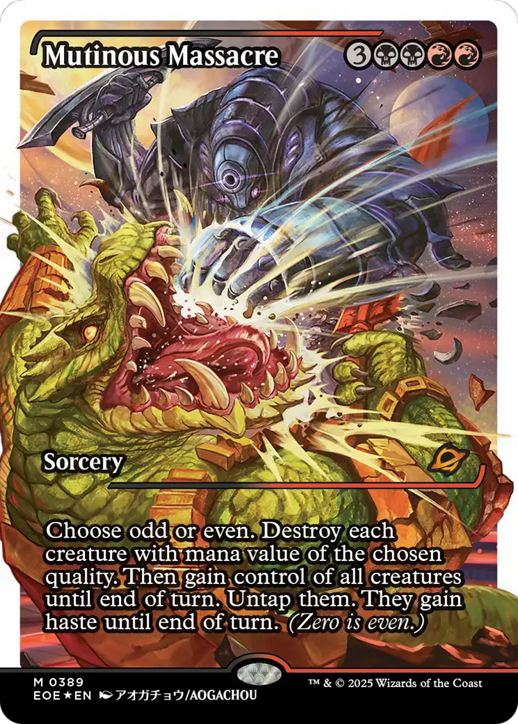 Mutinous Massacre (Showcase) (Fracture Foil) [Edge of Eternities] | Pegasus Games WI