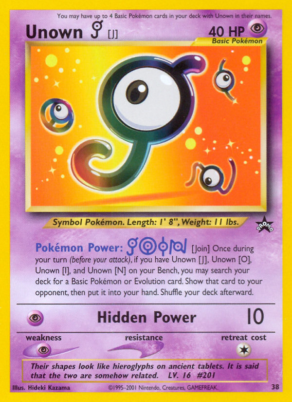 Unown [J] (38) [Wizards of the Coast: Black Star Promos] | Pegasus Games WI