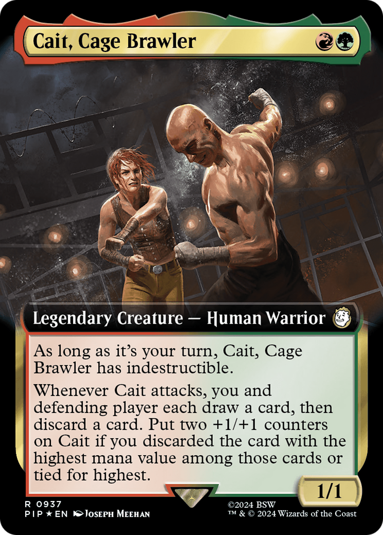 Cait, Cage Brawler (Extended Art) (Surge Foil) [Fallout] | Pegasus Games WI