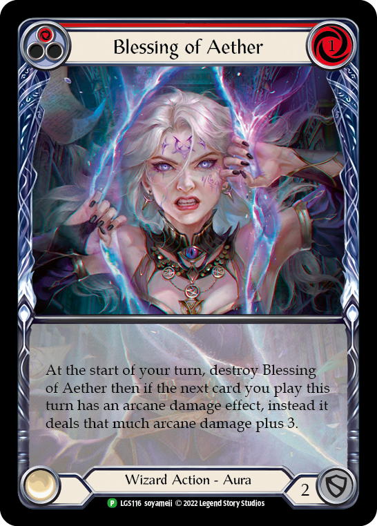 Blessing of Aether (Red) [LGS116] (Promo)  Rainbow Foil | Pegasus Games WI