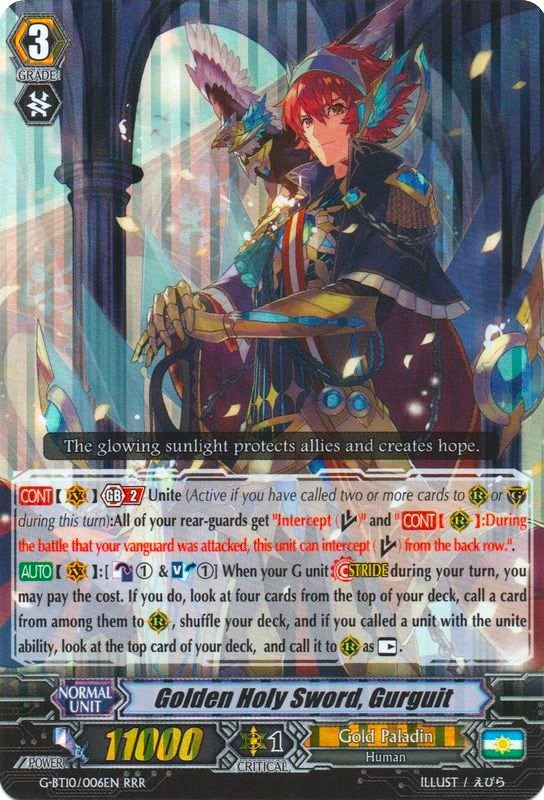 Golden Holy Sword, Gurguit (G-BT10/006EN) [Raging Clash of the Blade Fangs] | Pegasus Games WI