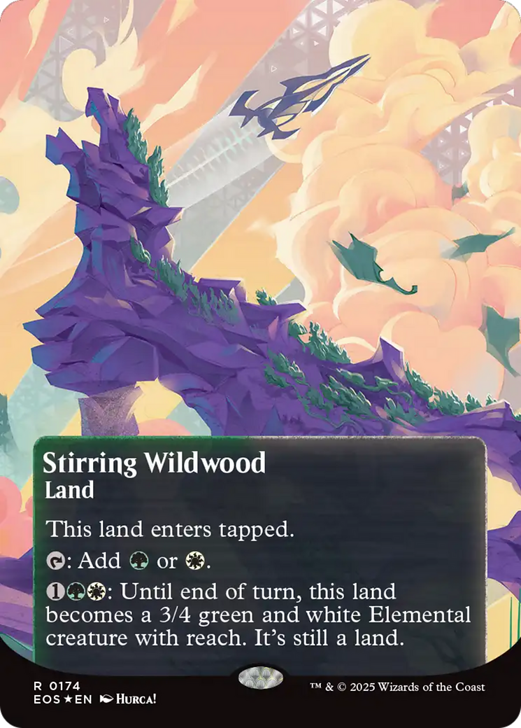 Stirring Wildwood (0174) (Borderless) (Galaxy Foil) [Edge of Eternities: Stellar Sights] | Pegasus Games WI