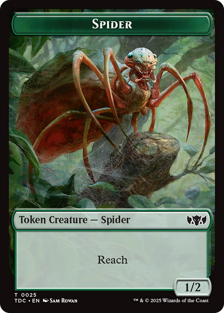 Wall // Spider Double-Sided Token [Tarkir: Dragonstorm Commander Tokens] | Pegasus Games WI