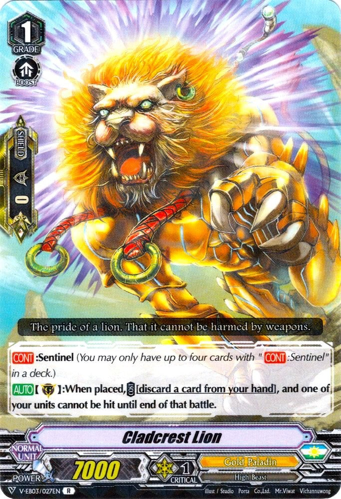 Cladcrest Lion (V-EB03/027EN) [ULTRARARE MIRACLE COLLECTION] | Pegasus Games WI