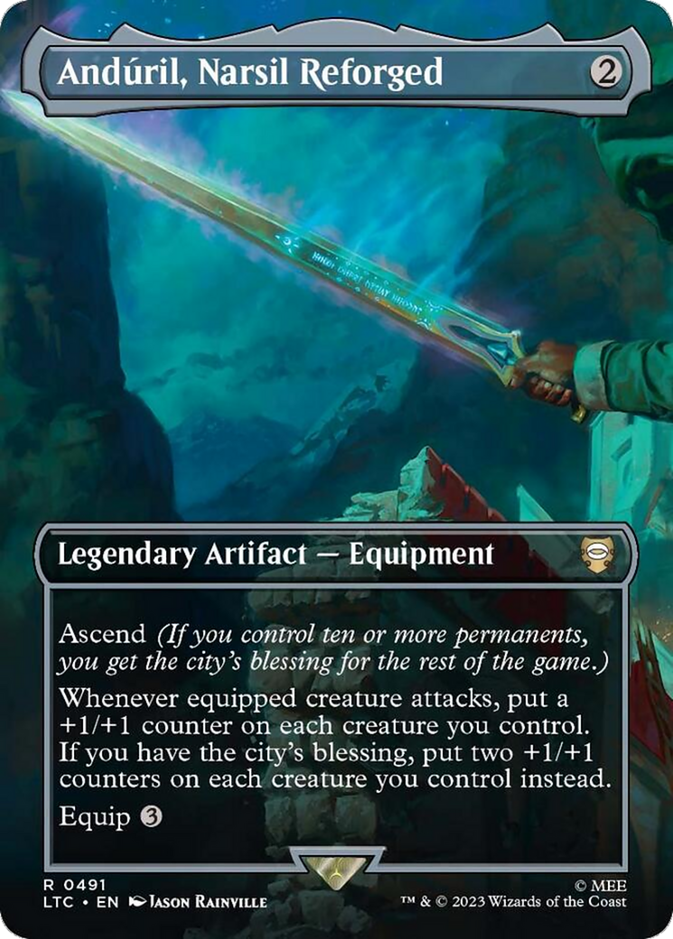 Anduril, Narsil Reforged (Borderless) [The Lord of the Rings: Tales of Middle-Earth Commander] | Pegasus Games WI