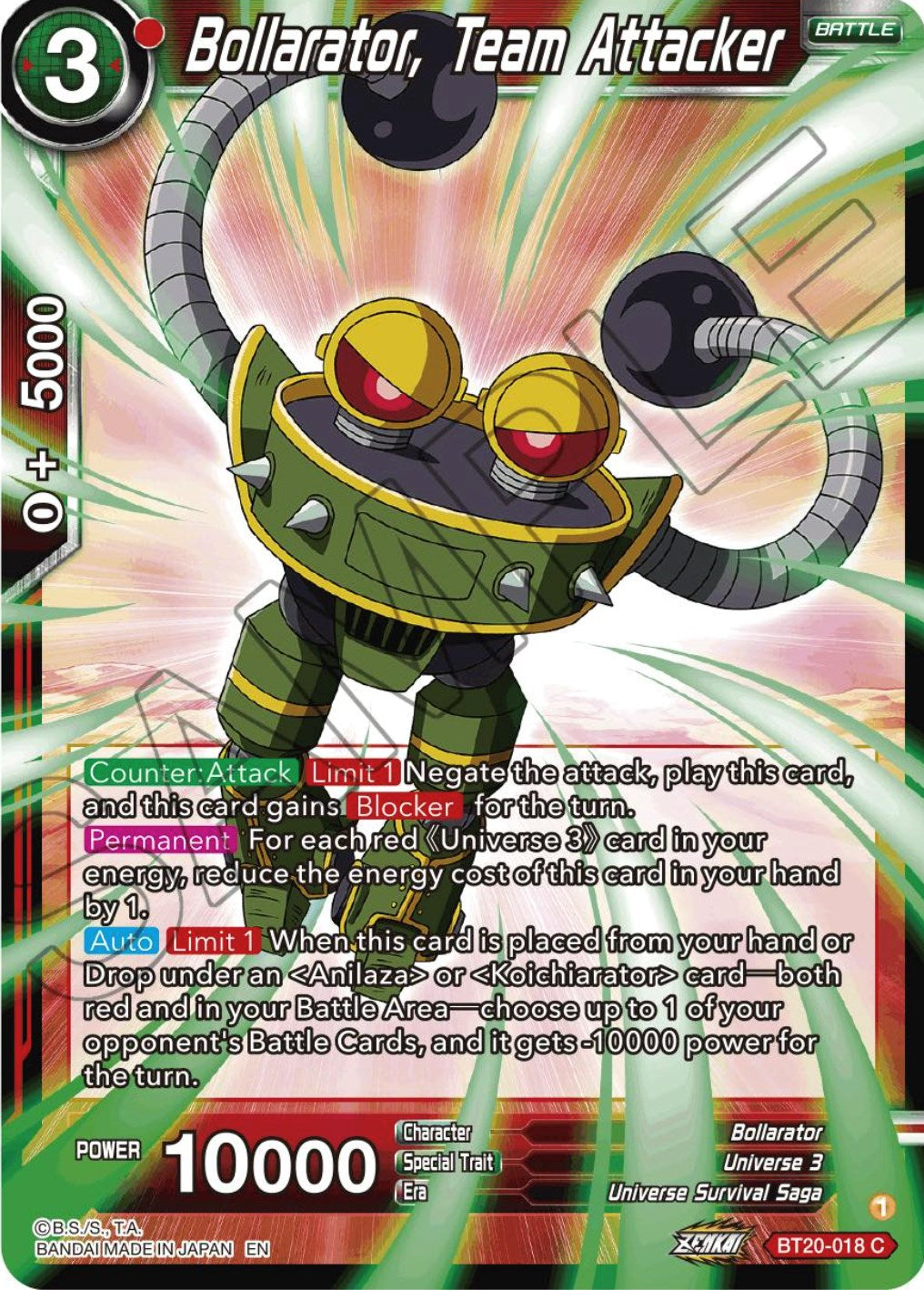 Bollarator, Team Attacker (BT20-018) [Power Absorbed] | Pegasus Games WI