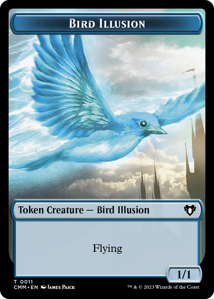 Spirit (0039) // Bird Illusion Double-Sided Token [Commander Masters Tokens] | Pegasus Games WI