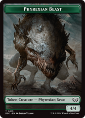 Phyrexian Beast //Manifest Double-Sided Token [Duskmourn: House of Horror Commander Tokens] | Pegasus Games WI