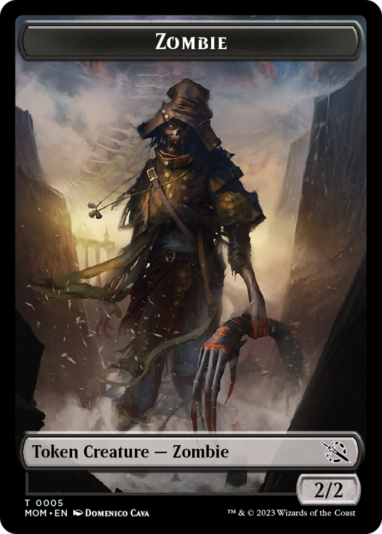Warrior // Zombie Double-Sided Token [March of the Machine Tokens] | Pegasus Games WI