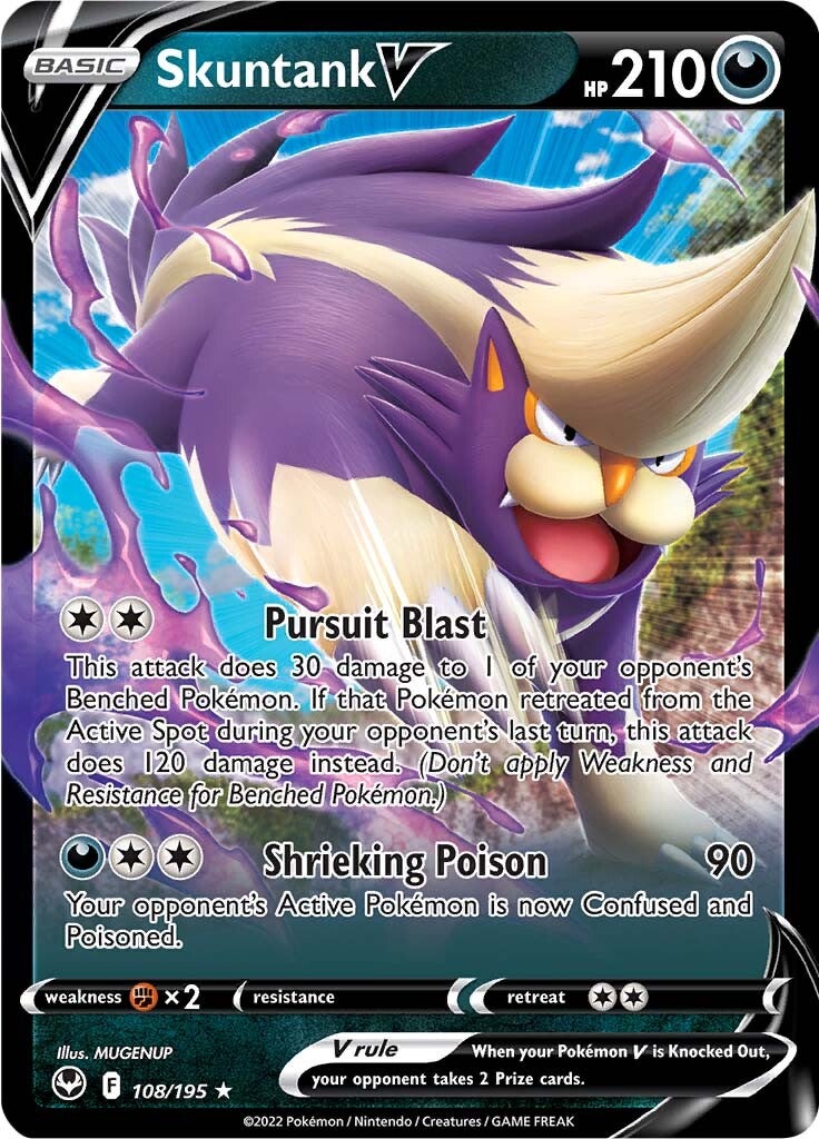 Skuntank V (108/195) [Sword & Shield: Silver Tempest] | Pegasus Games WI