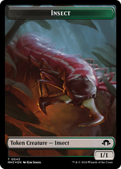 Insect (0043) (Ripple Foil) // Zombie Double-Sided Token [Modern Horizons 3 Tokens] | Pegasus Games WI