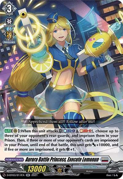 Aurora Battle Princess, Execute Lemonun (D-BT03/017EN) [Advance of Intertwined Stars] | Pegasus Games WI